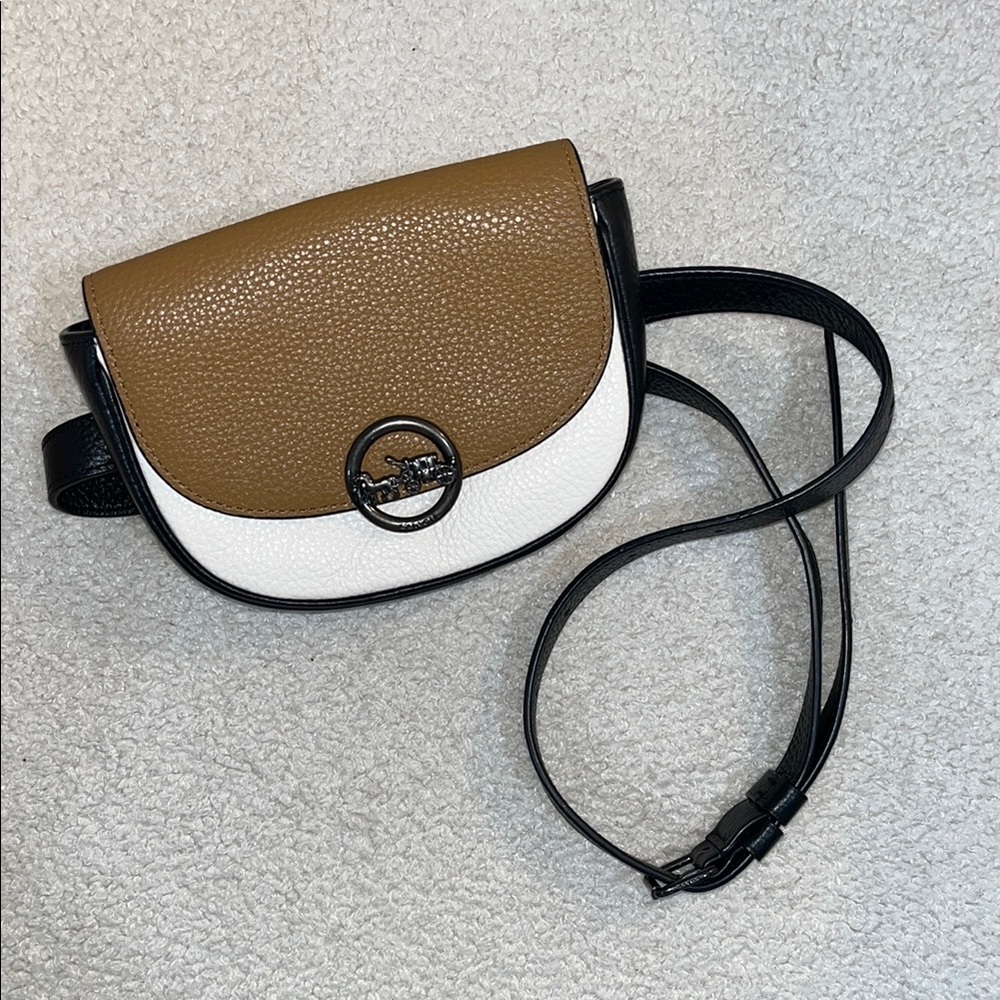 Coach Jade Leather Mini Belt Bag in Colorblock Crossbody Purse Adjustable Strap